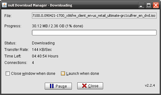 Windows 7 Download Manager